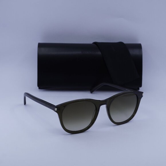 Saint Laurent SL401 007 Square Sunglasses - Dark Green/Brown - Picture 1 of 11